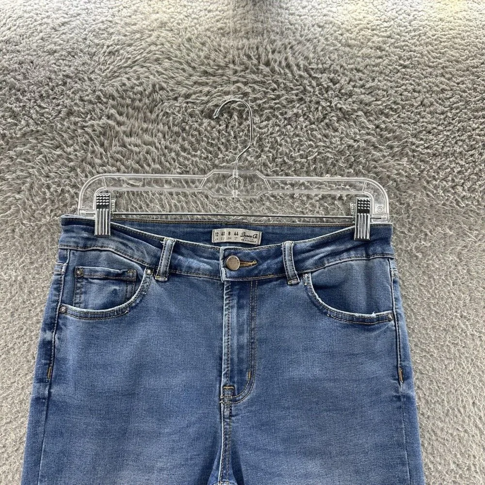 Denim Co Jeans Women's 8 Blue Light‎ Wash Denim Distressed Ankle Skinny Jeans